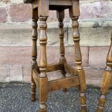 pair of vintage wooden bar stools
