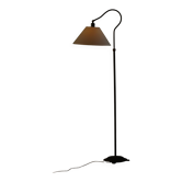 Lampadaire danois en fer forgé du milieu du XXe siècle avec bras courbé, années 1950