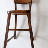 High chair in varnished wood 50s