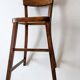High chair in varnished wood 50s