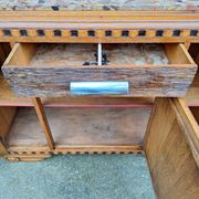 Art deco sideboard marble top, old buffet furniture, vintage dresser