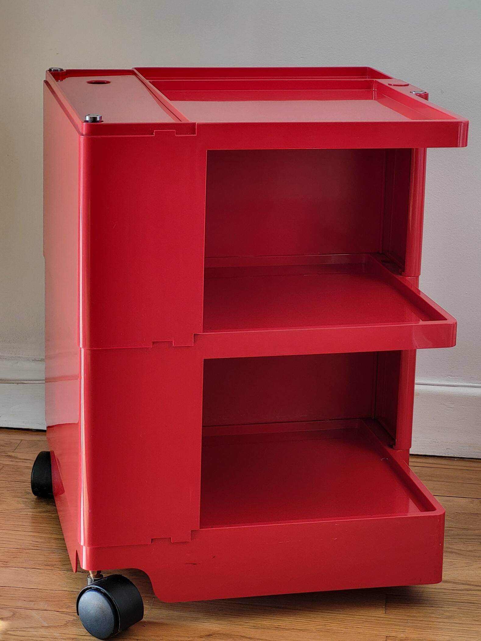 Joe Colombo Boby Red Plastic Serving Trolley for Bieffeplast Italy 1968 Space Age