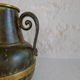 Art Deco vase in bronze and brass by SVM Handarbete, Sweden 1940s