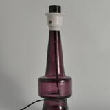 Mid-Century Modern Purple Chrystal Glass Table Lamp by Kosta 1960s