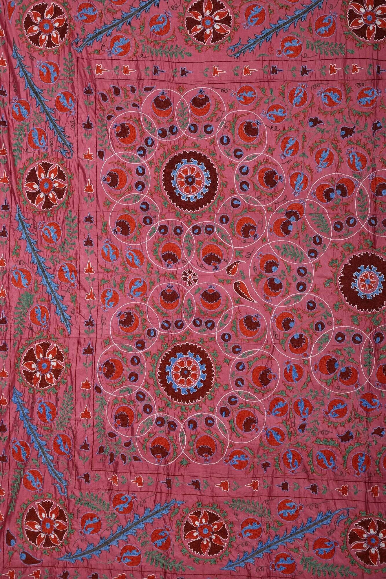 Vintage hand-embroidered tribal tapestry 245x299 cm