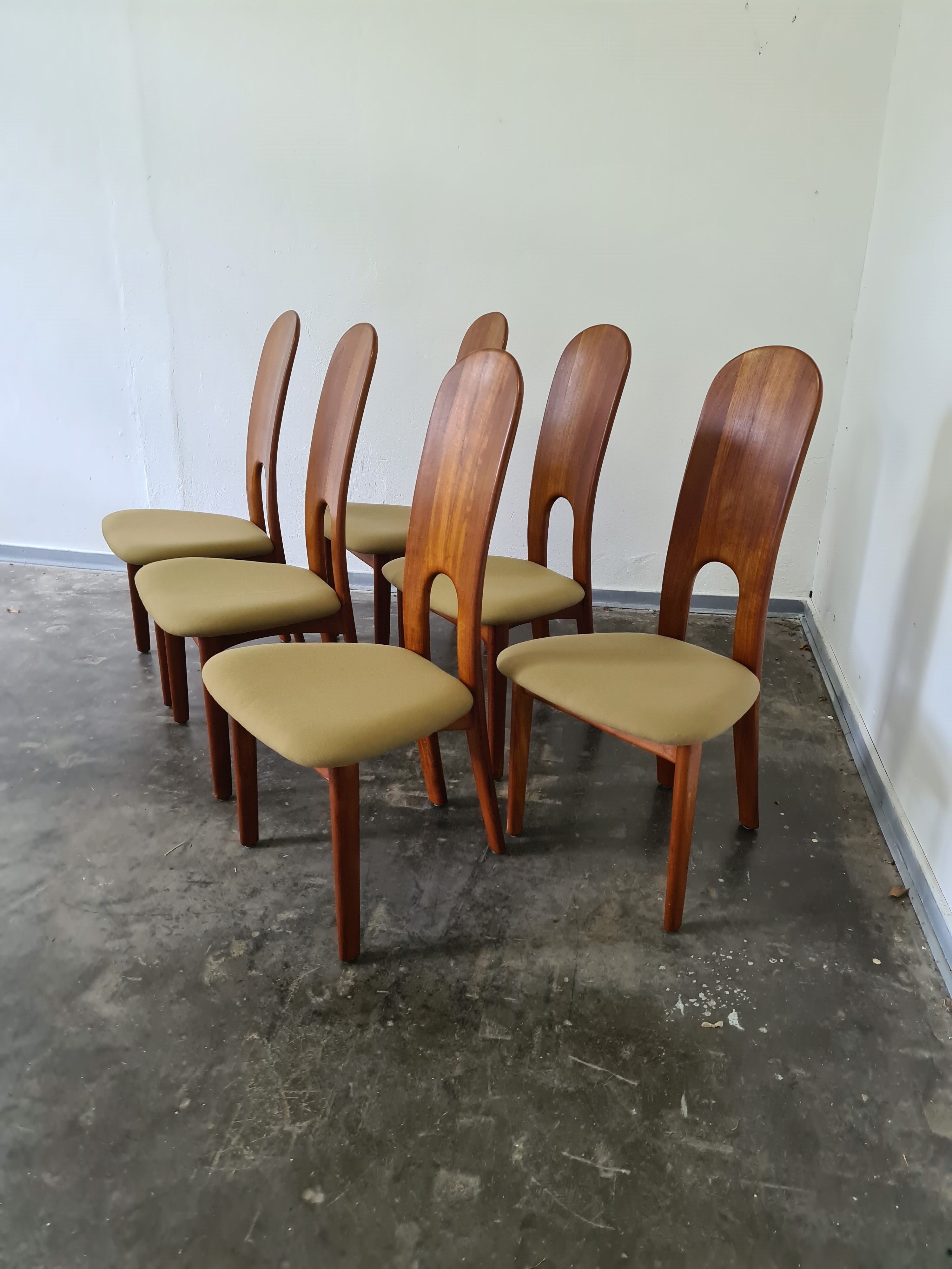 Set de  6 chaises à manger vintage danoises par Niels Koefoed