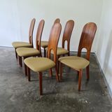 Set de  6 chaises à manger vintage danoises par Niels Koefoed