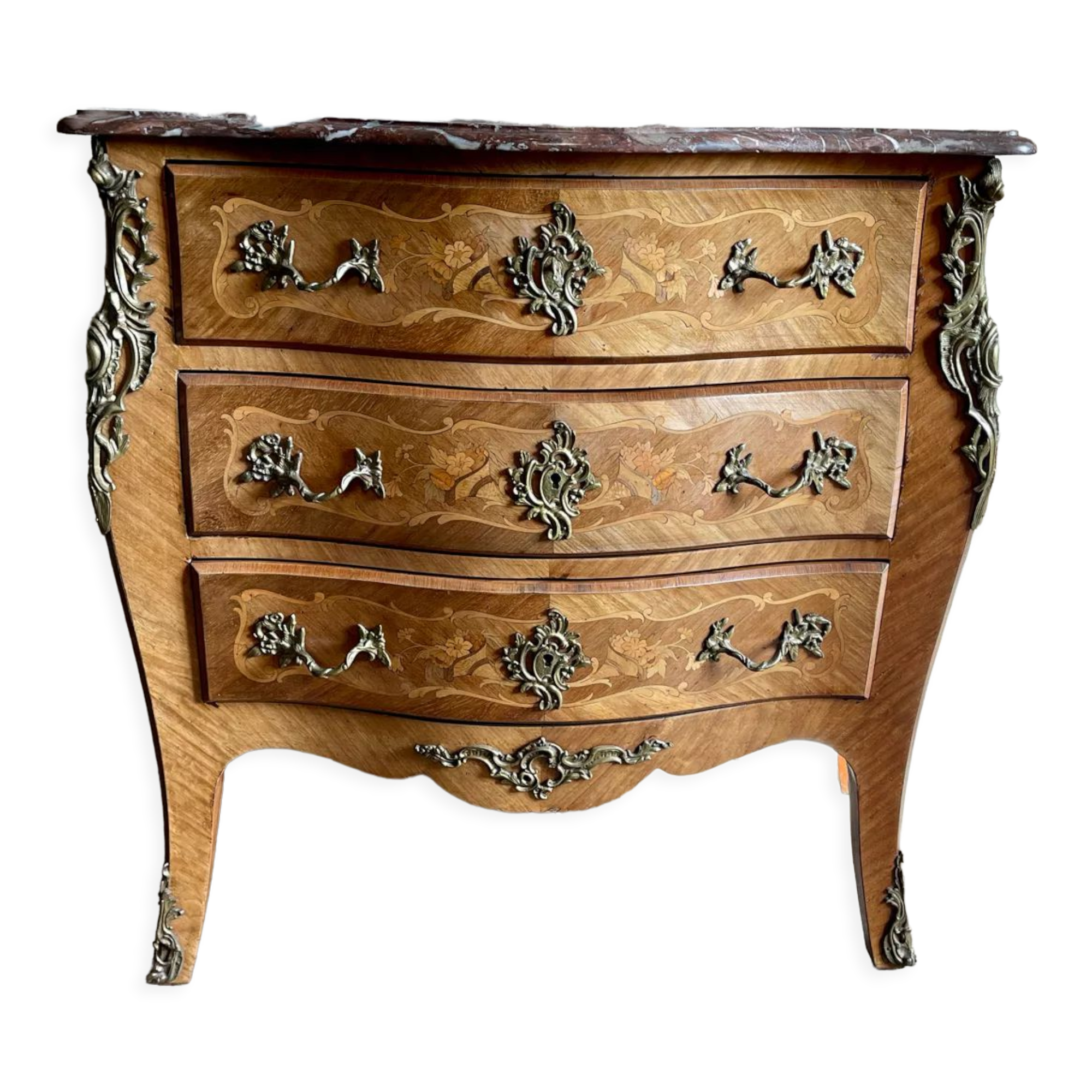 Chest of drawers in marquetry nineteenth