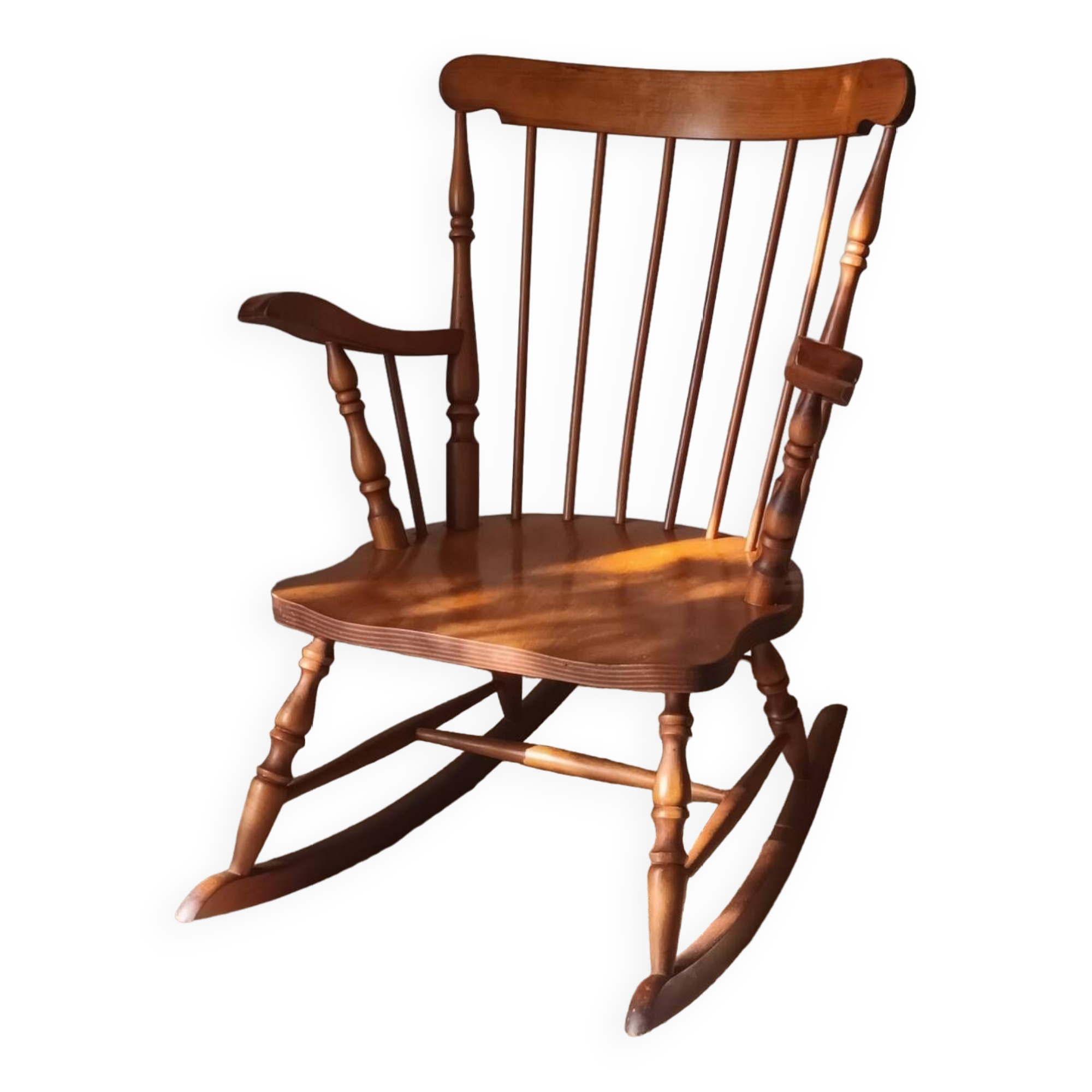 Vintage turned wood rocking chair