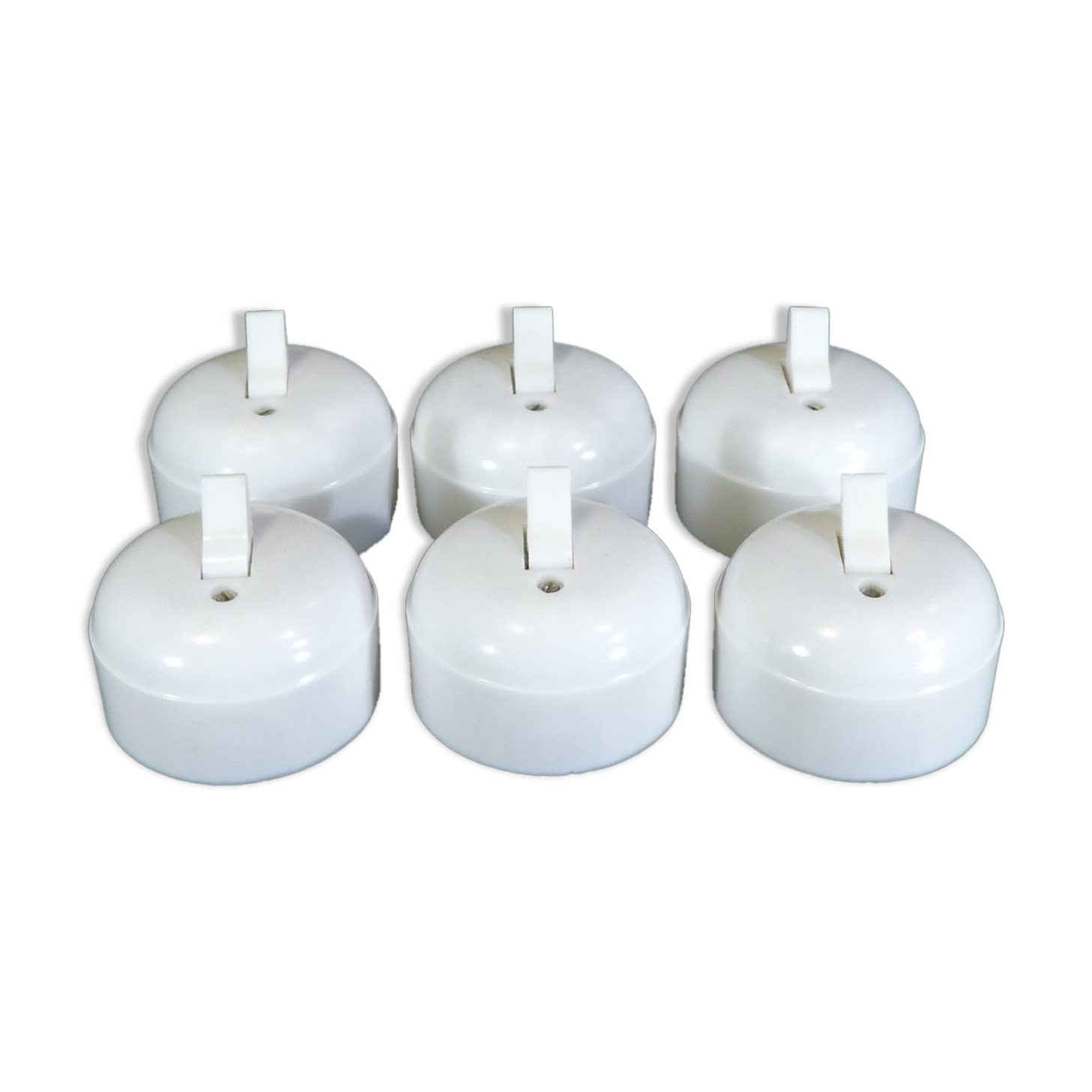 6 Old switches back and forth '' in vintage white plastic