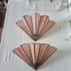 Art Deco style wall lights in brass and real glass paste