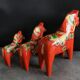 Set of 3 wooden dalecarlie horses