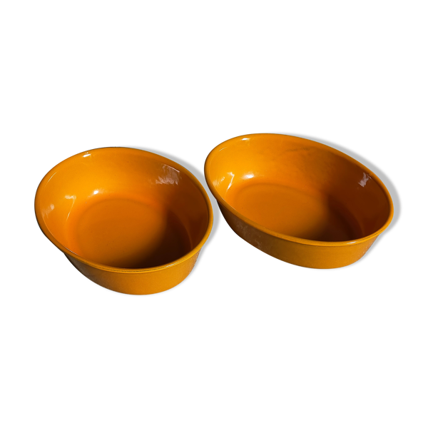 Duo de plats fonte émaillée Made in France LE CREUSET vintages