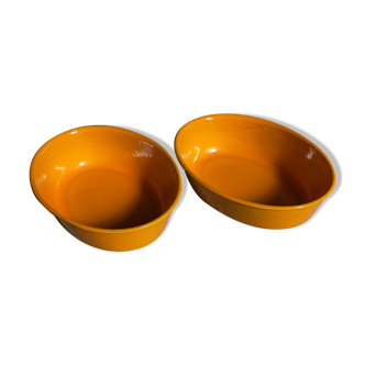 Duo of enamelled cast iron dishes Made in France LE CREUSET vintages