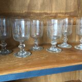 Set of 6 19th century engraved glasses