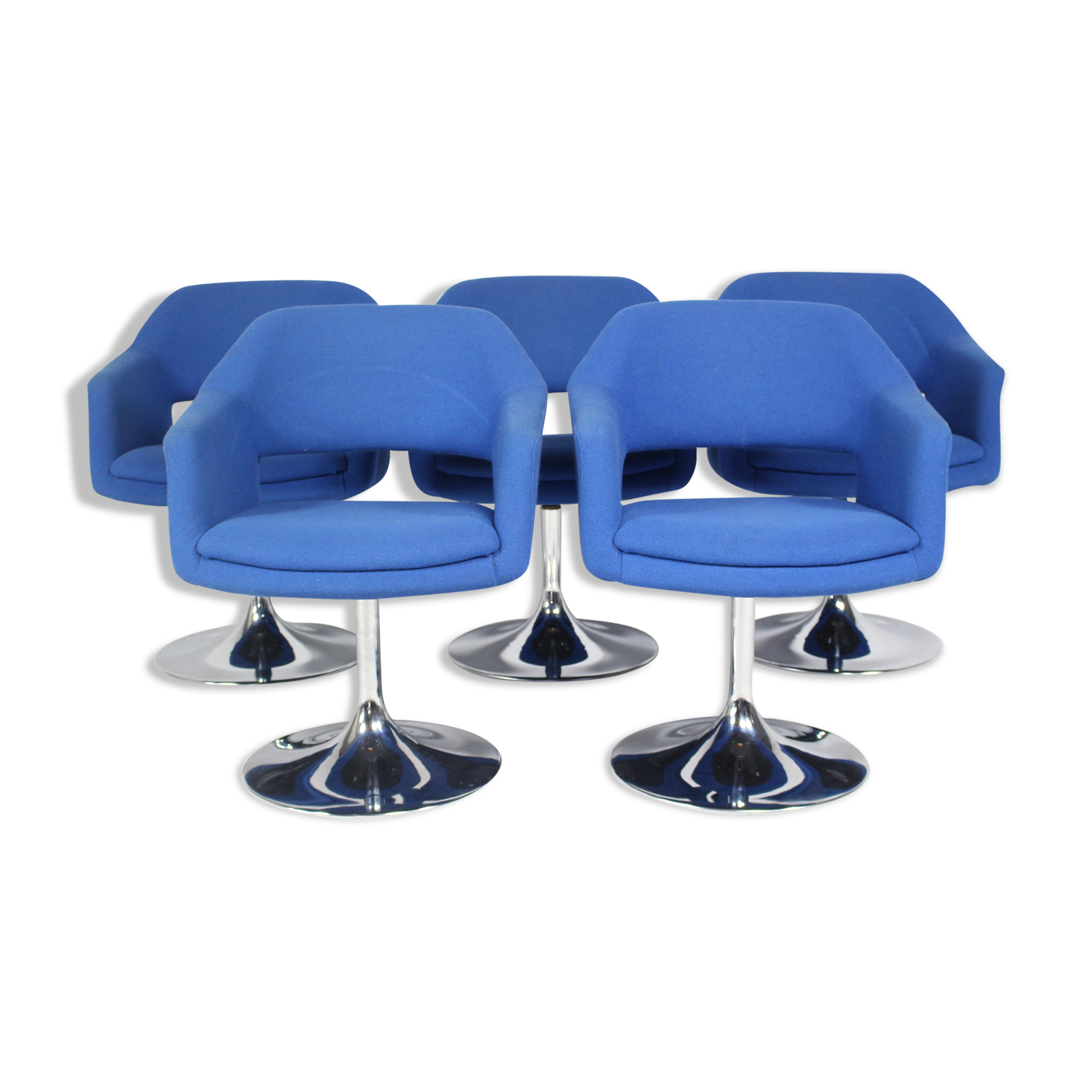 Set of 5 Vintage Largo Swivel Chairs Borje Johanson from Johanson Design