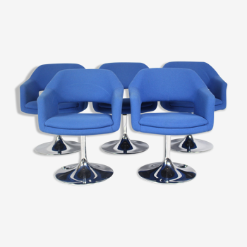 Set of 5 Vintage Largo Swivel Chairs Borje Johanson from Johanson Design