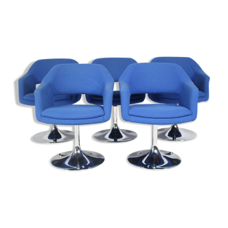 Set of 5 Vintage Largo Swivel Chairs Borje Johanson from Johanson Design