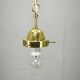 1970s Czech Smoked Glass Globe and Brass Pendant Light