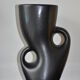 Vase noir céramique vintage forme libre