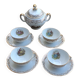 Set of 4 cups and sugar bowl Haute porcelaine de Berry