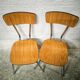 Pair of chairs in brown Formica