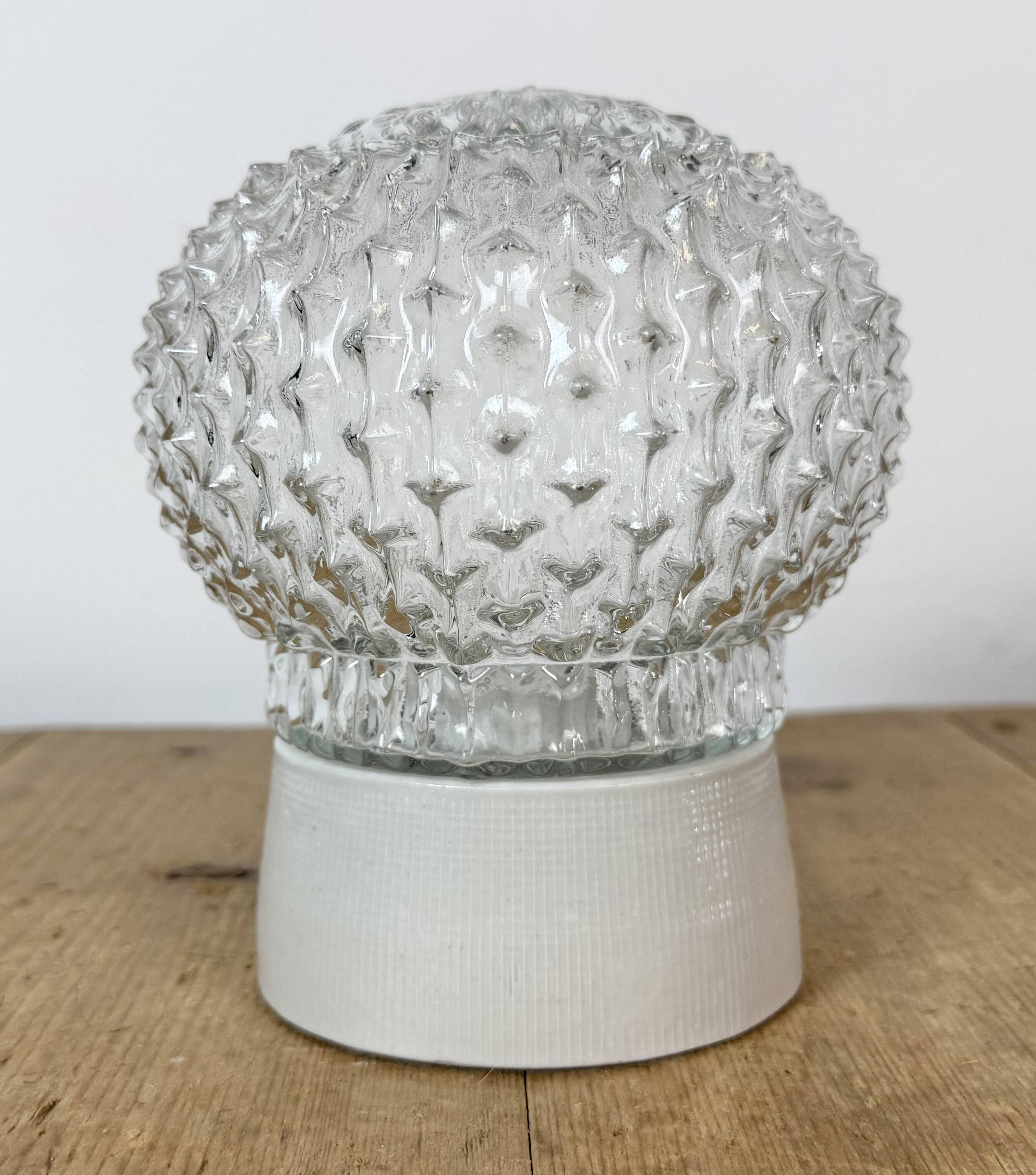 Vintage White Porcelain Ceiling Light, 1970s