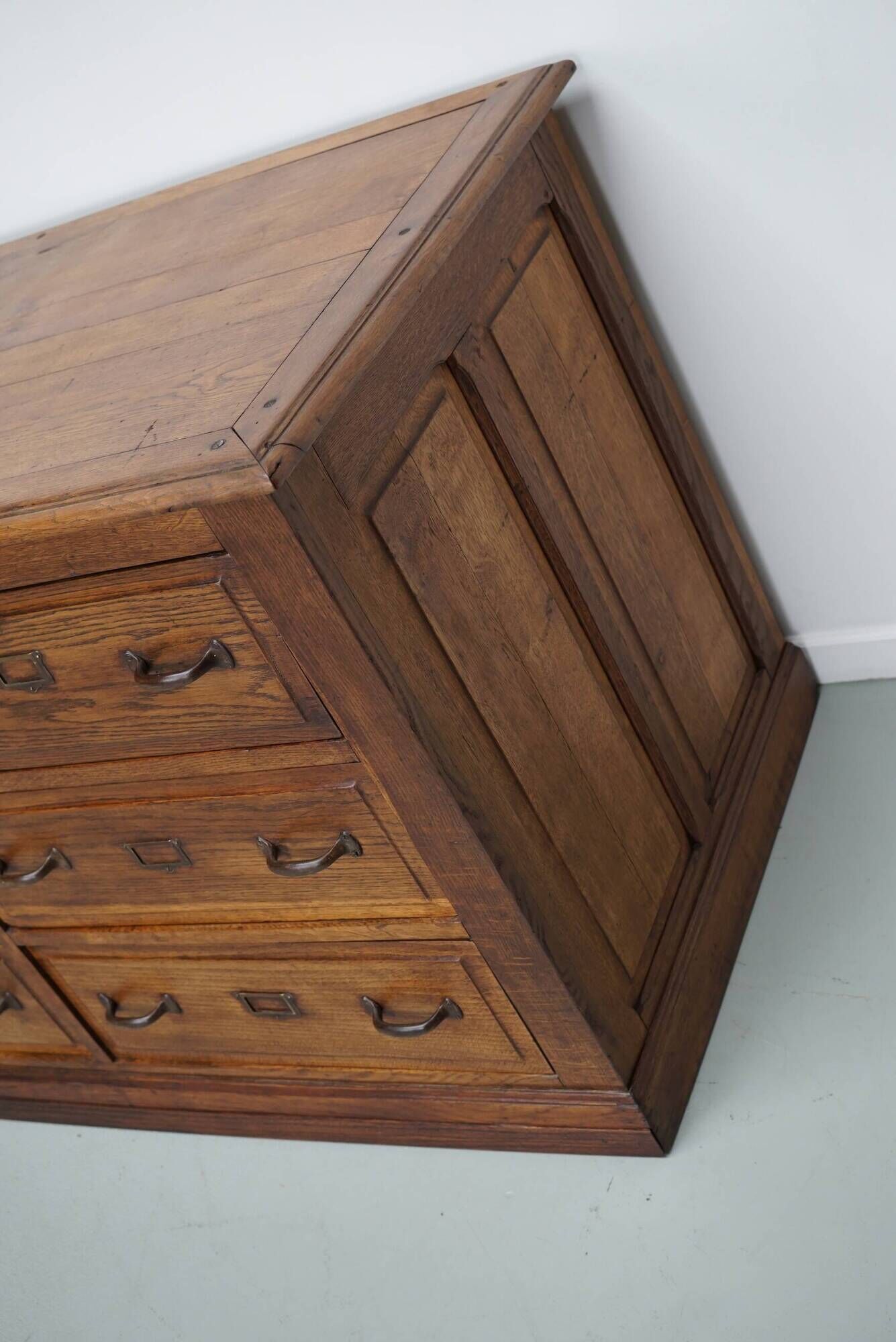 Antique French Oak Apothecary / Filing Cabinet / Kitchen Island, 1920/30s