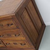 Antique French Oak Apothecary / Filing Cabinet / Kitchen Island, 1920/30s
