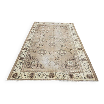 Tapis vintage floral fait main Oushak sku882
