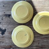 3 assiettes jaunes Sarreguemines