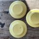 3 yellow Sarreguemines plates