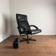 Danish swivel armchair in black leather – 1970s/80s - Skipper Furniture