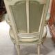 Pair of large Louis XVI armchairs in water green and cream wood.