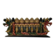 Balinese wall panel carved wood gilded polychrome dragon procession