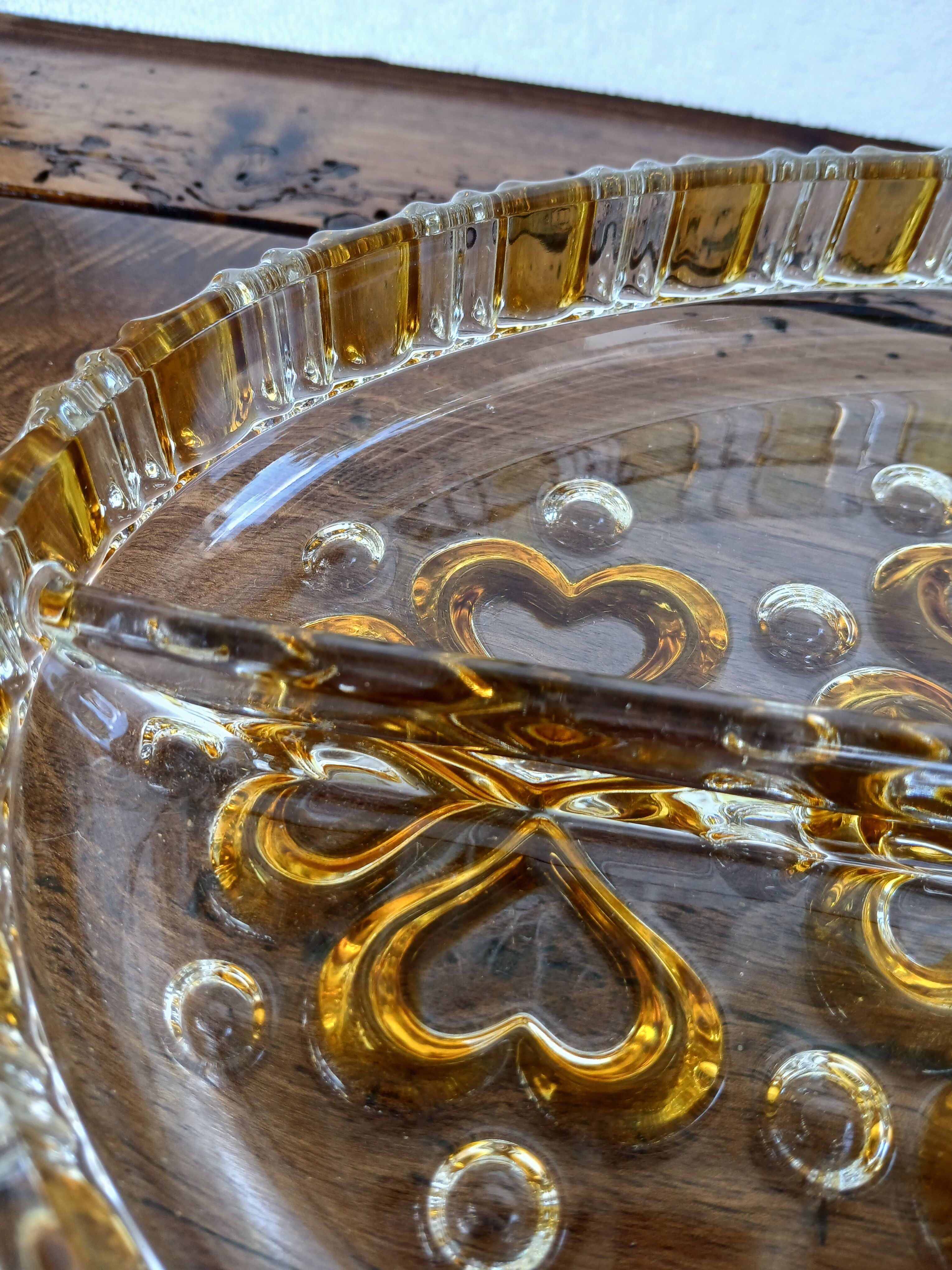 Vintage aperitif plate in glass from West Germany.