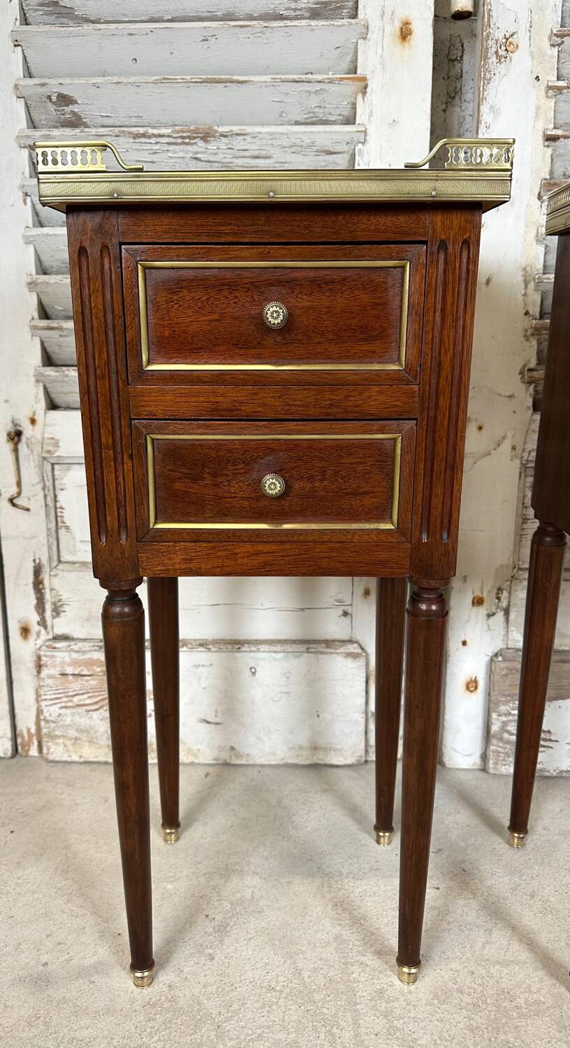Pair of mahogany bedside tables