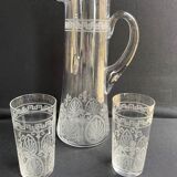 St. louis partie de service à bière art nouveau cristal soufflé et gravé