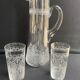 St. Louis - Beer serving party (1) - Art Nouveau - Blown and engraved crystal