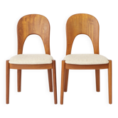 Paire de chaises de salle à manger en teck de Niels Koefoed, chaises modernes danoises des années 1970.