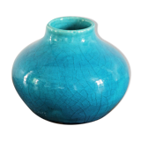 Glazed terracotta onion vase, signed