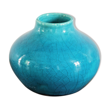 Vase oignon en terre cuite vernissée, signé
