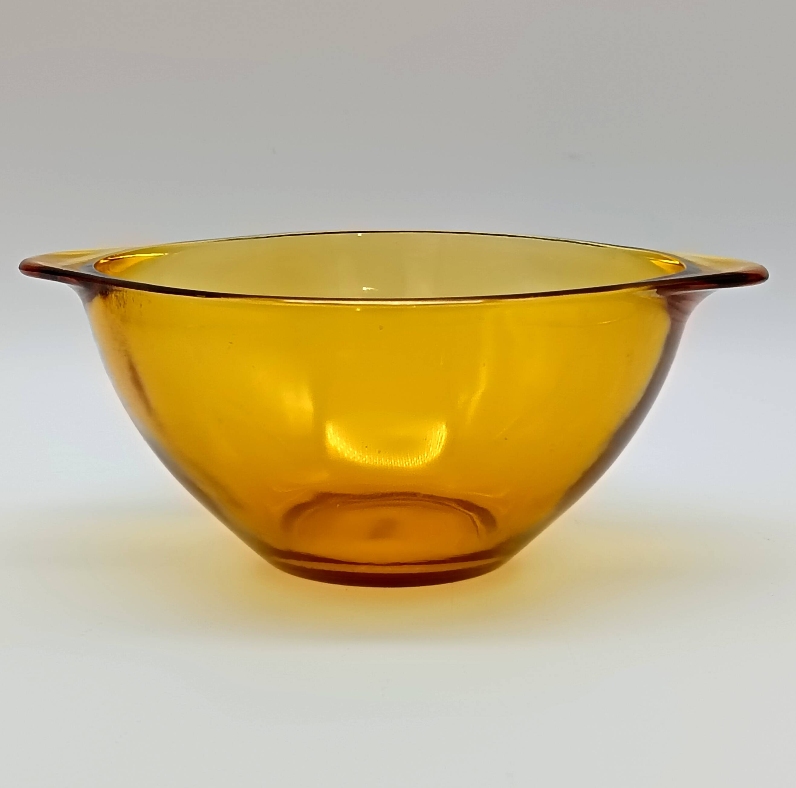 3 large emerald green tempered glass ear bowls VERECO France 1970