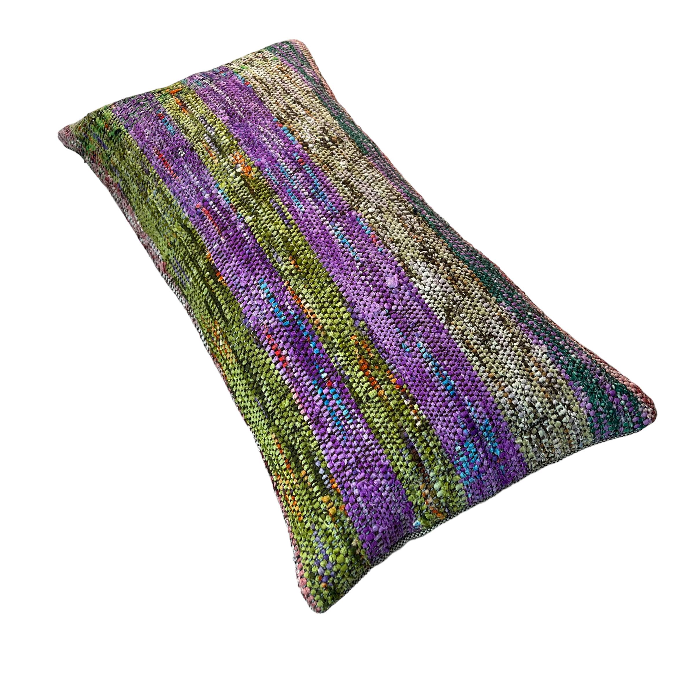 Vintage turkish kilim cushion cover , 30 x 60 cm