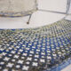 Vintage perforated metal armchair from the 1950s.