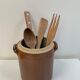 Glazed stoneware confit pot