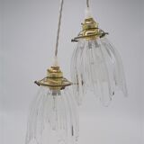 Pair of glass pendant lights
