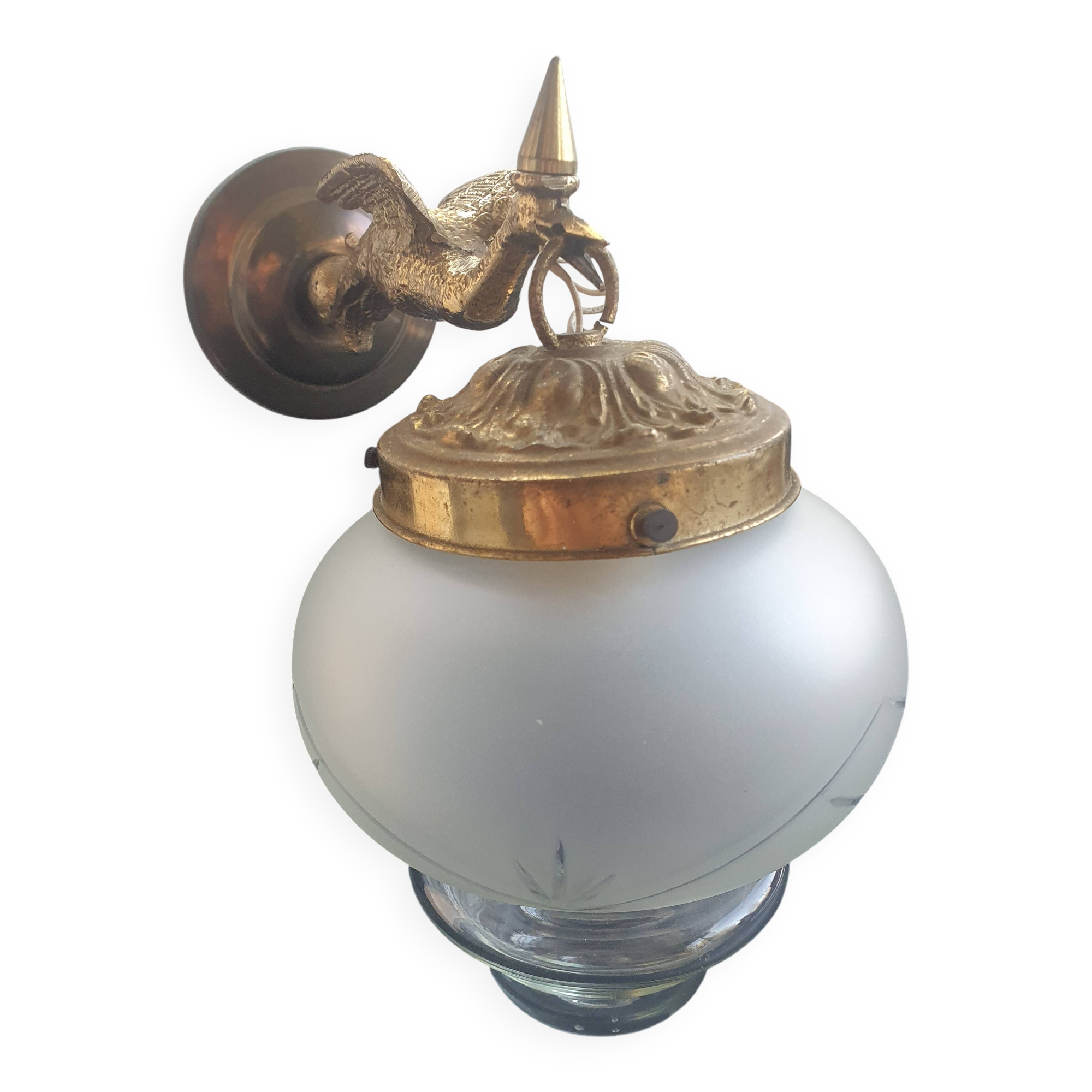 Pair of antique bronze wall sconces