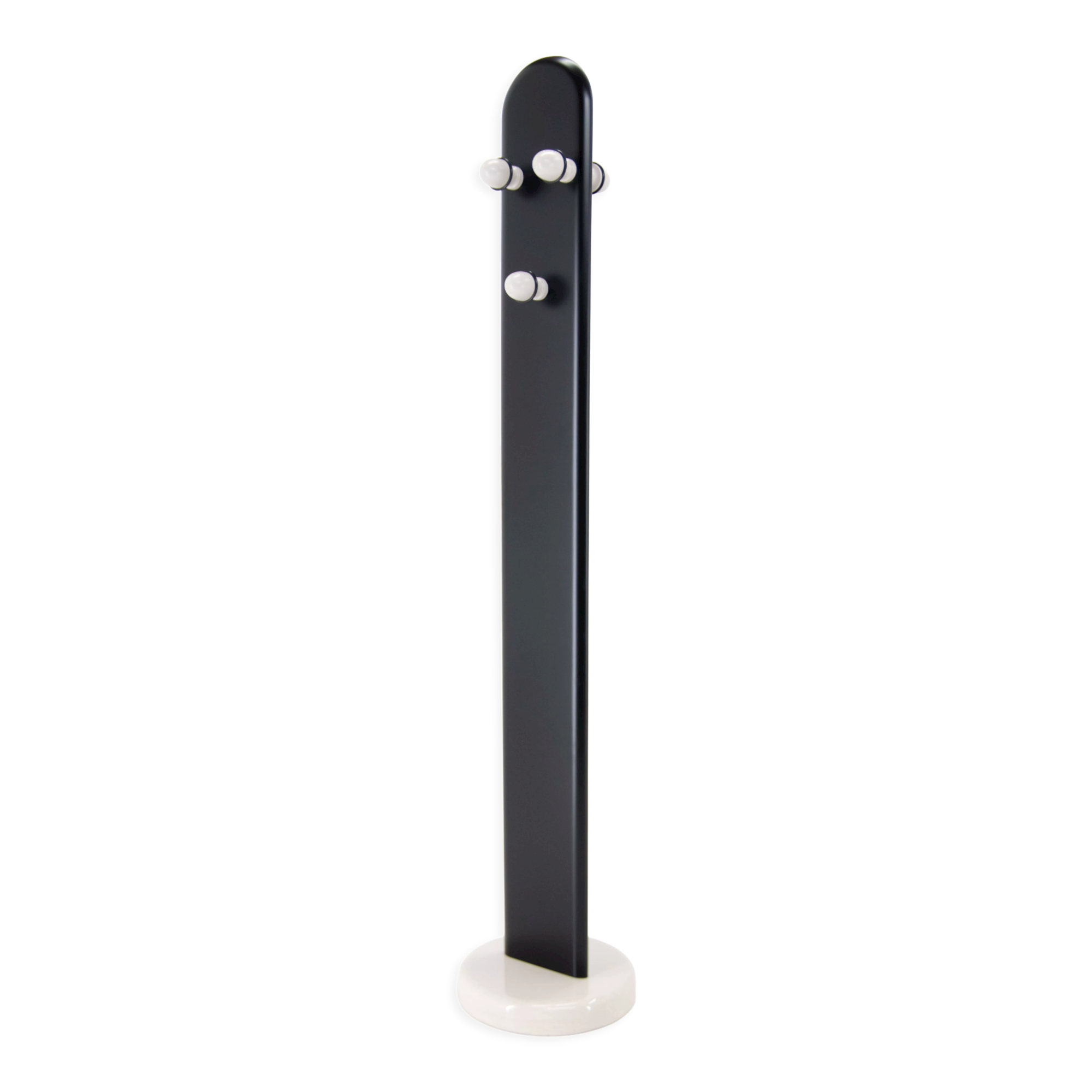 Wood and Marble Design Coat Stand, Italy, 1970s