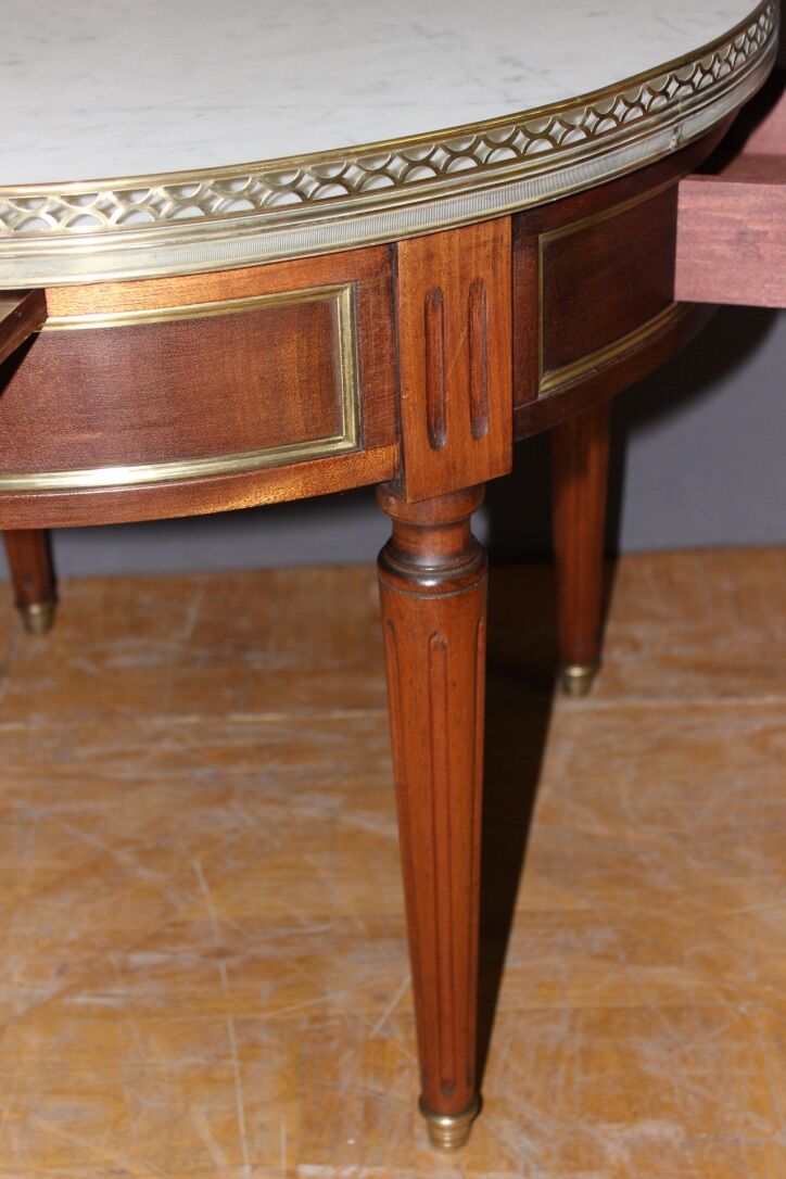 Coffee hot water bottle table in mahogany and brass XX